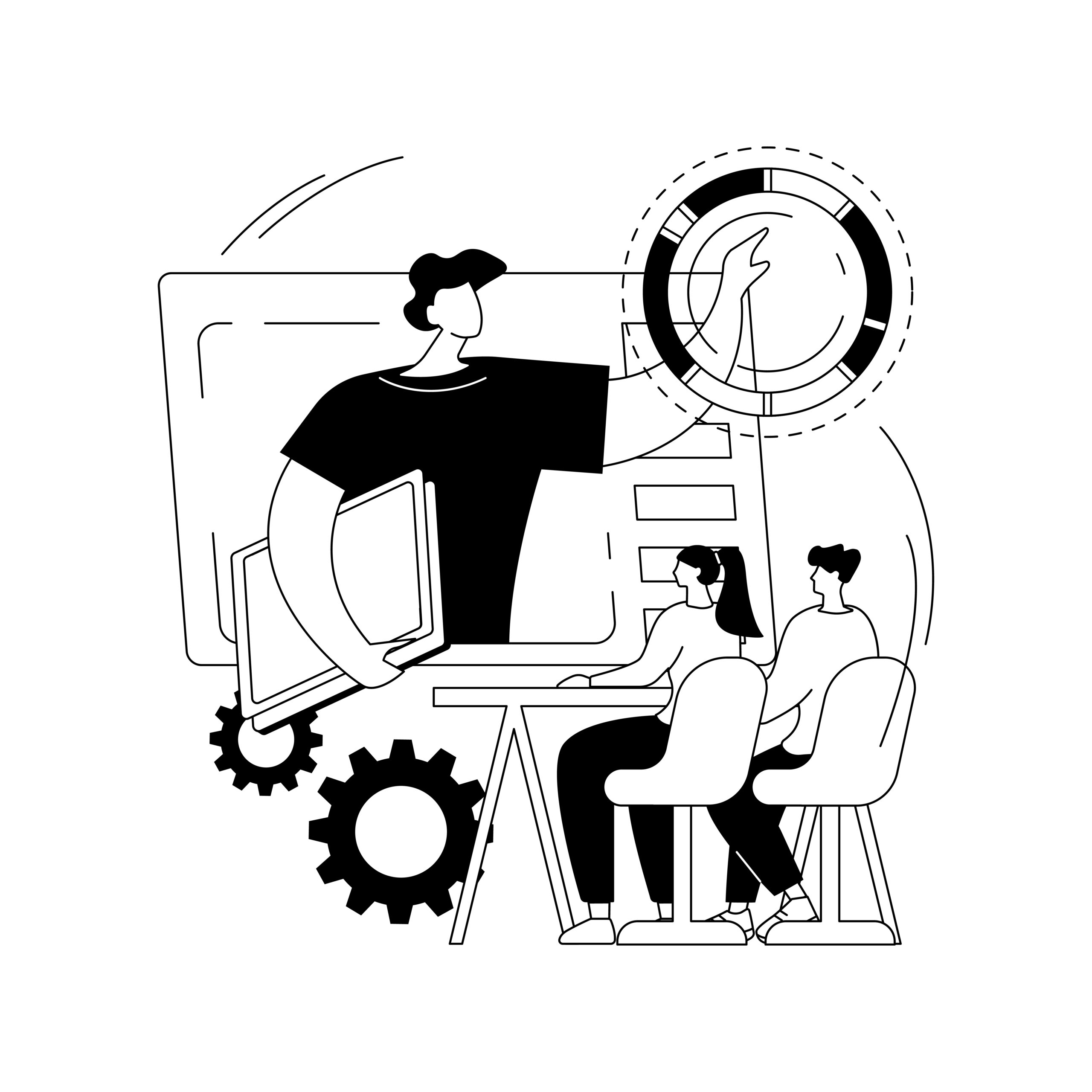 Online workshop abstract concept vector illustration.